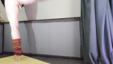 Rock Hard Sissy Works Out! Hawt Punk Exercises in Retro Inspired Outfit and Heels. - 10 image