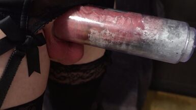 Sissy screwed cock likewise much to masturbate in penis pump - 1 image