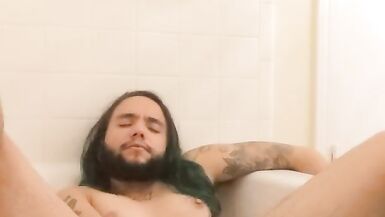 Trans Stud Edges His Holes in the Bathtub - 10 image