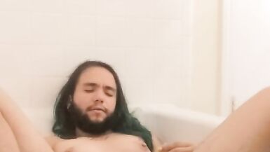 Trans Stud Edges His Holes in the Bathtub - 12 image