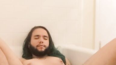 Trans Stud Edges His Holes in the Bathtub - 14 image