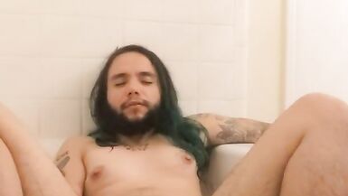 Trans Stud Edges His Holes in the Bathtub - 4 image