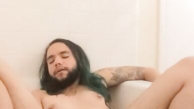 Trans Stud Edges His Holes in the Bathtub - 6 image