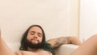 Trans Stud Edges His Holes in the Bathtub - 9 image