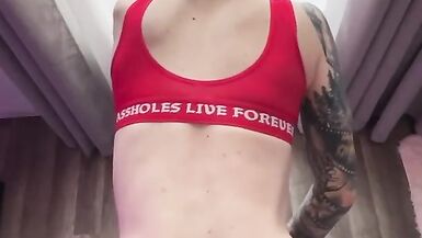 Femboi Kara Acquires Pegged, Edged, Made To Squirts and Cum Feed - 5 image