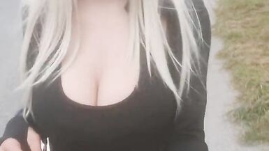 SIssyjenny88 Dilettante Crossdresser Biggest Large G-Cup Pointer Sisters Alone Outdoor Walk Part two in Constricted Leggings Jogger - 9 image