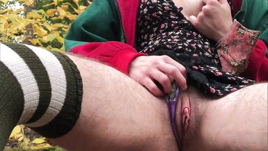 masturbating and cumming in the park! i think people saw across the creek!! - 7 image