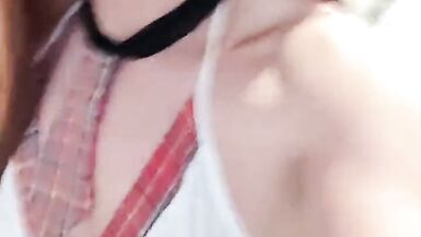 Schoolgirl sissy doxy Bess gives herself a large big O in advance of class - 4 image