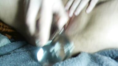 FTM Cums Hard On Giant Glass Sex-Toy After One Week of Denial - 14 image