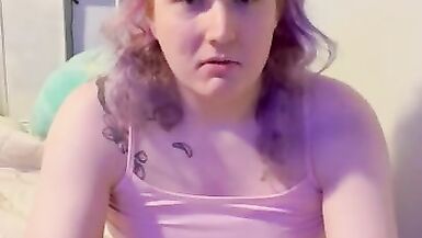 Educational transgender hotty talk about orchiectomy then masturbates with glass fake penis - 2 image