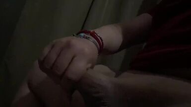 Ochmann transexual of large boobs and large dick masturbate in the washroom - 1 image