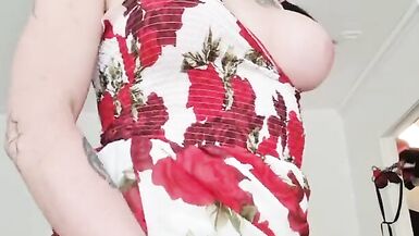 Valkyria Dominatrix masturbate her LARGE cock untill this babe EXPLODES cum - 2 image