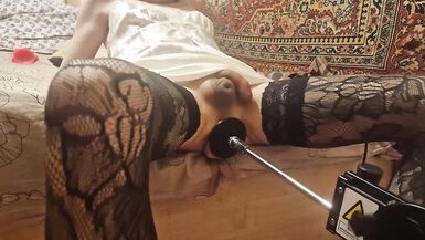 Sissy pumping machine and masturbation dick