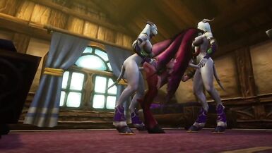 Futanari Draenei Fuck Demon Gal Trio : Warcraft Porn Parody - 5 image