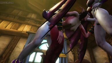 Futanari Draenei Fuck Demon Gal Trio : Warcraft Porn Parody - 9 image