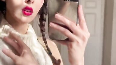 Oiled up trap school gal - 2 image