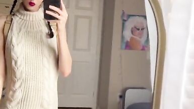 Oiled up trap school gal - 5 image