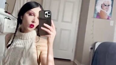 Oiled up trap school gal