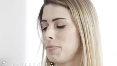 TransSensual - Hawt Golden-Haired Casey Kisses Copulates Her Partner Ruckus In Advance Of This Guy Goes To His Music Voyage - 2 image