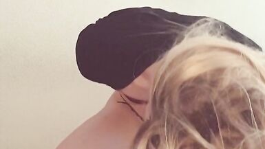 Julia riding vibrator with hands fastened behind her back and blindfold - 14 image