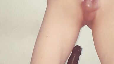 Julia riding vibrator with hands fastened behind her back and blindfold - 15 image