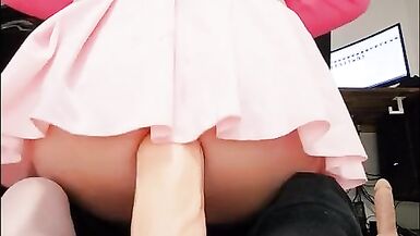 Sissy Elvi Lynx rides and copulates massive XXL Dildos anal gaping - 13 image