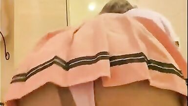 Your stepsister is stuck, have a washroom and shows u her diminutive school uniform