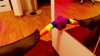 Riding pleasant fake penis - 8 image