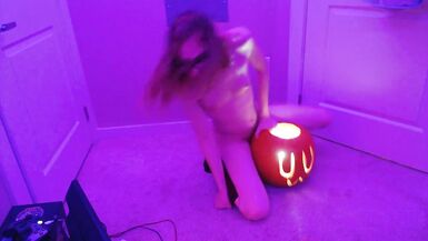 Cute non-professional trans gal creampies Halloween pumpkin - 11 image