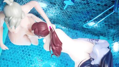 cg futa sex - 3 animation dickgirls fuck every other in butts and cum on every other - 10 image