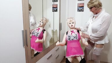 out of chastity birthday present sissy copulates sexdoll in each aperture - 2 image