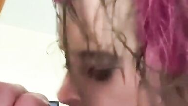 Engulfing little dick untill it cums three times in a row!! - 14 image