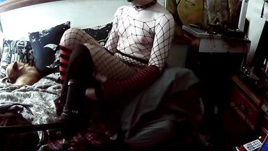 petite tit trans angel anal play meets accidental fishnet ASMR - 5 image