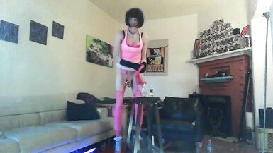 can or hero take the entire thing? beautiful trans bimbo takes big glass plug - 7 image