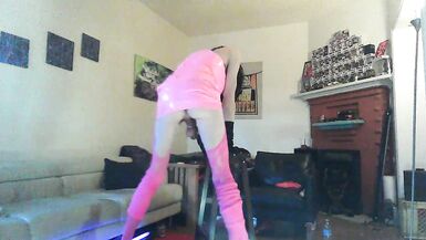 can or hero take the entire thing? beautiful trans bimbo takes big glass plug - 8 image