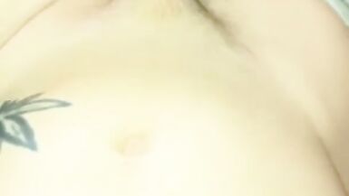 Transgirl squirts on herself - 5 image