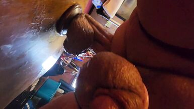 Spraying a Steaming Load of Sissy Love Button Cum Squirt All Over That Massive Pumping Cock - 9 image