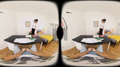 VRB Trans Nasty T-gal teacher Alexa Scout engulfing student's dick VR Porn - 3 image