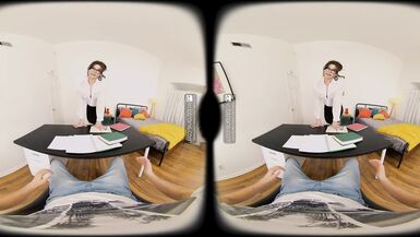 VRB Trans Nasty T-gal teacher Alexa Scout engulfing student's dick VR Porn - 4 image