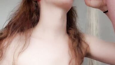 Receiving a big spunk fountain on my face - 5 image