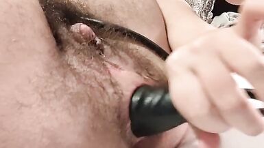 ftm bitch ruins anal opening with inflatable toy