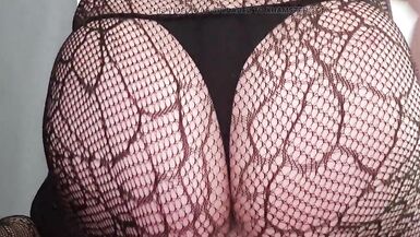 Clothed in fishnet nylons, I acquire a sextoy in my a-hole - 10 image
