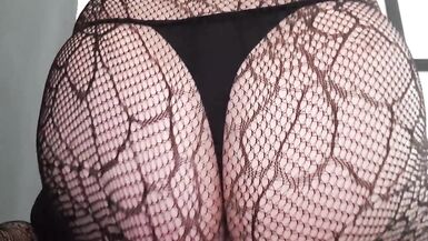 Clothed in fishnet nylons, I acquire a sextoy in my a-hole - 3 image