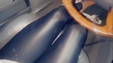 Large Milk Sacks Shiny Leggings Tease - 13 image