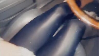 Large Milk Sacks Shiny Leggings Tease - 14 image