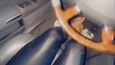 Large Milk Sacks Shiny Leggings Tease - 7 image