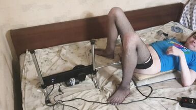 Crossdresser Sasha Earth with Banging Machine - 5 image