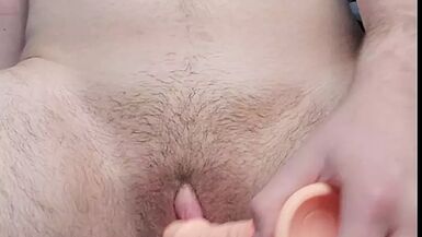 Trans Legal Age Teenager Bonks Himself On Treadmill and Squirts!