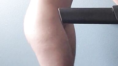 Trans Legal Age Teenager Bonks Himself On Treadmill and Squirts! - 2 image