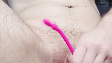 Trans Legal Age Teenager Bonks Himself On Treadmill and Squirts! - 5 image